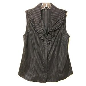 Lafayette 148 Ruffle Top Sleeveless Blouse 10